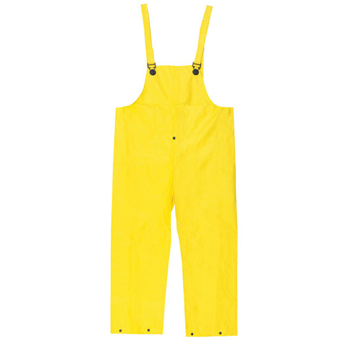 MCR Safety 300BPS Wizard, .28mm PVC/Nylon/PVC Bib Pant withÂ Fly Front andÂ Partial Elastic Suspender, Yellow