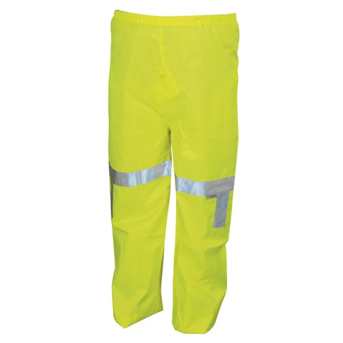 MCR Safety 500RPWM Luminator, .16mm Polyester/PU Class E elastic waist pant, silver reflective, Fluorescent Lime