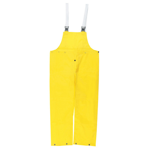 MCR Safety 550BPM Navigator, .22mm PU/Nylon Bib Pants, Snap Fly, Partial Elastic Suspenders, Yellow