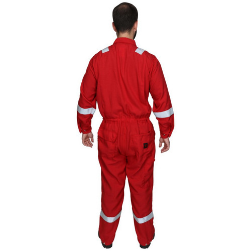 MCR Safety DCNRRS Flame Resistant (FR) DeluxeÂ Coverall, 100% DuPont Nomex, Red with Silver Reflective Stripes