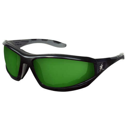 MCR Safety RP2120 Reaper 2 Black Frm w/ Temples 2.0 Green