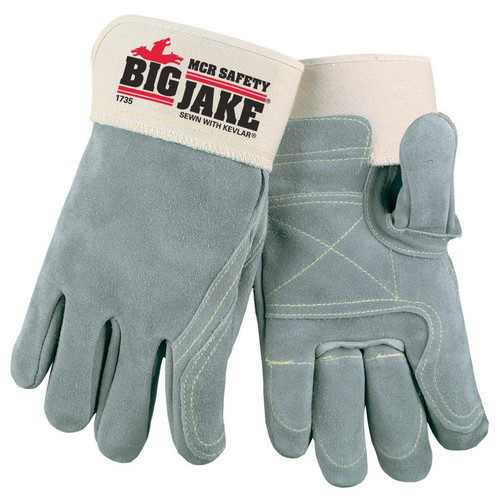 MCR Safety 1735M Lumber Jake Double Palm & Fingers, Full Leather Back, 2.75" Safety Cuff