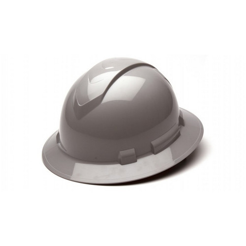 Pyramex Safety HP54112 Ridgeline Hard Hat - Gray-Ridgeline Full Brim 4 Pt Ratchet Suspension