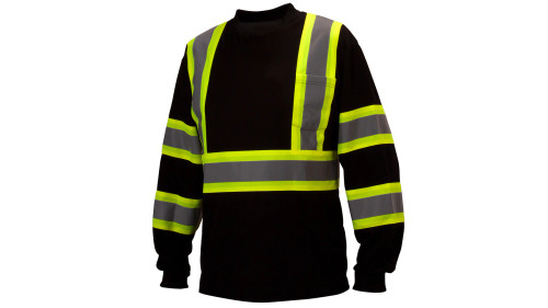 Pyramex Safety RCLTS3111 X-Back Long sleeve Moisture wicking T-Shirt black ANSI Type R Class 3