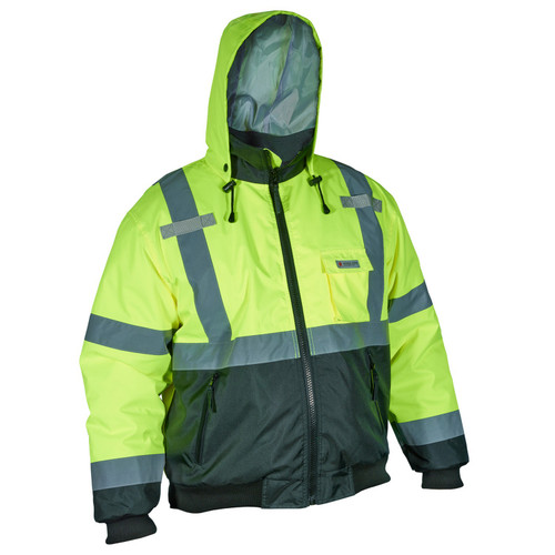 MCR Safety BPCL3L Luminator, 4 in 1 Insulated Bomber Jacket, Zip