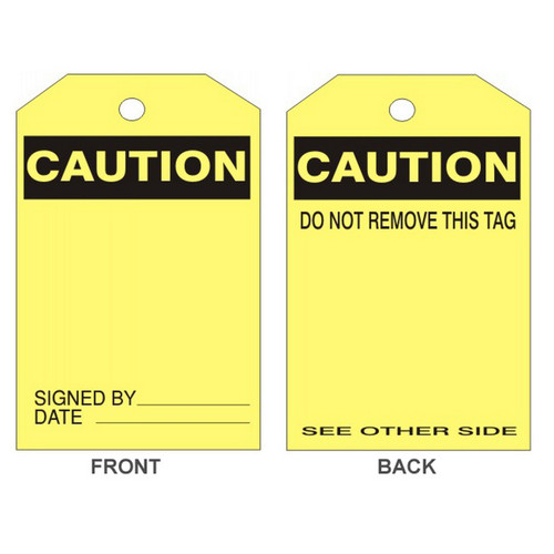 Safehouse Signs VT-301 Caution Blank Tag , 6X3, Rigid Vinyl