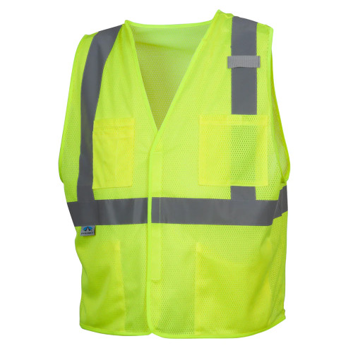 Pyramex Safety RVHL2010 Safety Vest - Type R Class 2 Hi-Vis Lime