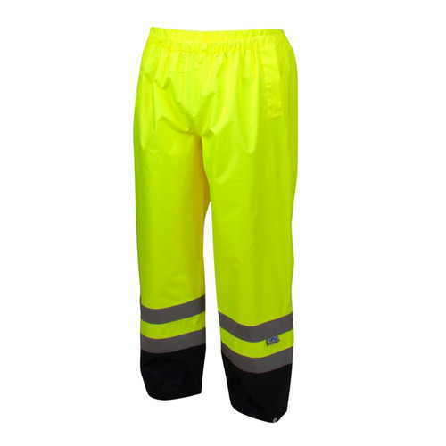 Pyramex PYRRRWP3110S Premium Hi-Vis Rainwear Pants, Hi-Vis Lime