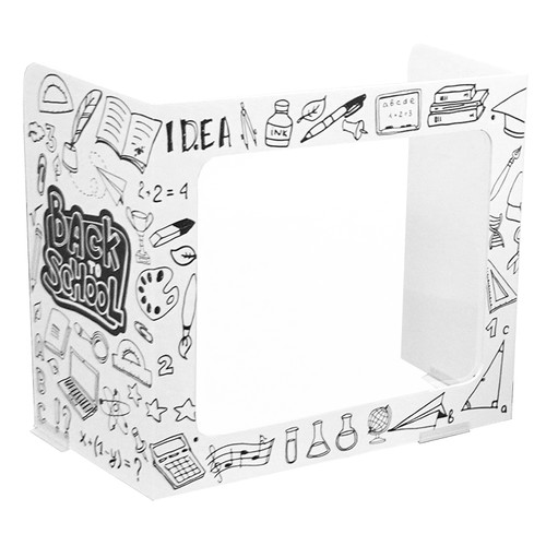 Vestil PDSG-1WA-003 Personal Desk Shield Guard, Black & White