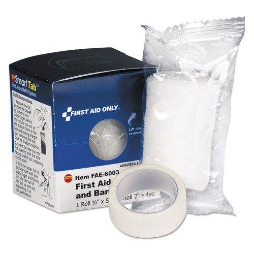 First Aid Only FAOFAE6003 SmartCompliance First Aid Tape/Gauze Roll Combo, 1/2"x5 yd. Tape, 2"x4 yd. Gauze