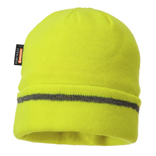 Portwest B023 Knitted Hat Reflective Trim Yellow