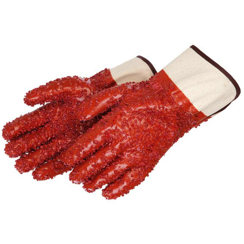 Liberty Safety 2450 PVC GlovesChips Finish On Red PVC Gloves