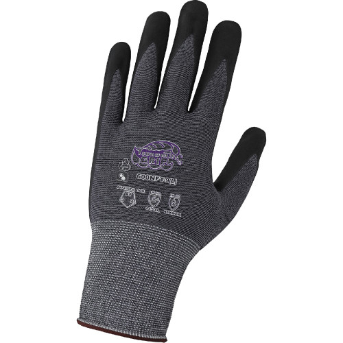 Global Glove PUG-17 Black Large Nylon Work Gloves - Polyurethane Palm &  Fingers Coating - PUG-17-VP-9(L)