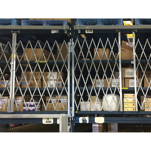 Illinois Engineered Products PFG885-ANG Retractable Folding Gate, Double, 6' - 8' W, 8' 6" Collapsed Ht, 8' Expanded Ht