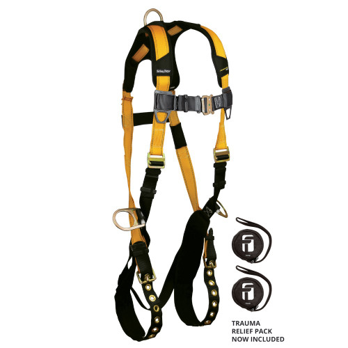 FallTech 7023 Journeyman Flex Steel 3D Standard Non-belted Full Body Harness, Tongue Buckle Leg Adjustment