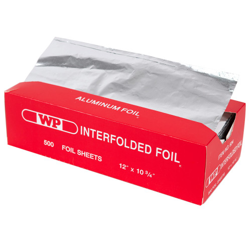 Western Plastics 634 Pop-Up Interfolded Aluminum Foil Sheets, 12 x 10 3/4, Silver, 500 Sheet/Box