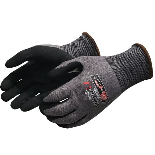 Liberty Safety F4928 Ultra-U Black Sandy Nitrile 18G, ANSI A6 Cut Resistant Gloves