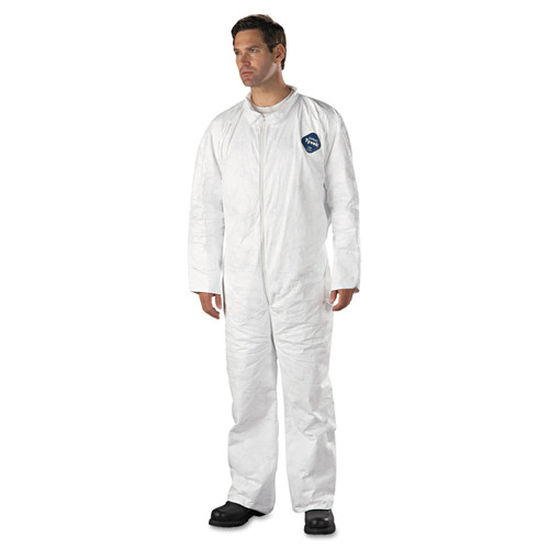 Liberty Safety TY120S Tyvek Coveralls, Open Wrist/Ankle, HD Polyethylene, White, 25/Case