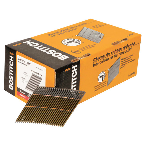 Bostitch 688-S16D131-FH Round Head Framing Nail, 3-1/2 in L, Diamond Point, Steel
