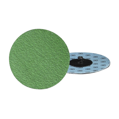 CGW 59599 3" Dia Roll-On 80-Grit Green Zirconia W/ Grinding Aid Quick Change Disc