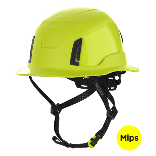 HexArmor 16-31010M Ceros XT400E Type II Full Brim Safety Helmet, Class E, Hi-Vis Yellow with MIPS