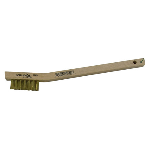 Anchor 102-15 BUtility Brush, 7-1/2 in L, 3 x7 Rows, Brass Bristles, Curved Wood Handle