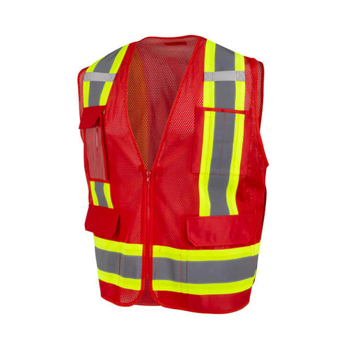 Radians SV6P-1 Type O Class 1 Mesh Surveyor Vest Red