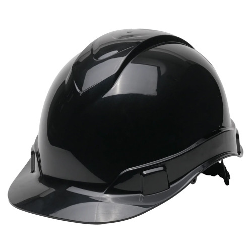 Pyramex Safety HP44111 Ridgeline Hard Hat - Black-Ridgeline Cap Style 4 Pt Ratchet Suspension