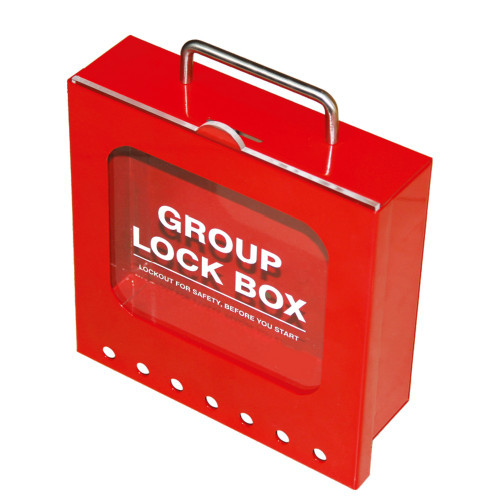 Zing Green 7386 Group Lock Box, Steel, Red, 7 Padlock Capacity