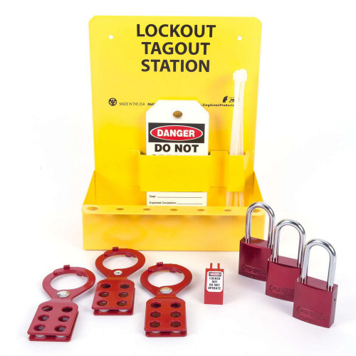 Zing Green 2723 RecycLockout Mini Lockout Station with Aluminum Padlocks