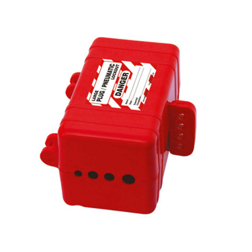 Zing Green 7629 Plug-Pneumatic Lockout, Red, 4-Hole