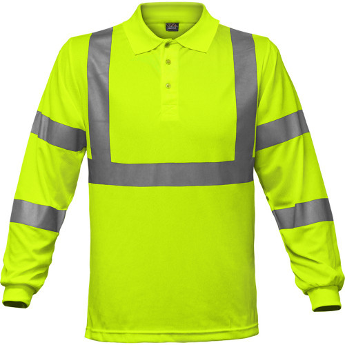 PIP 314ST-LM-SM ANSI Type R Class 3 Long Sleeve Moisture Wicking Polo Shirt with UPF 35 Sun Protection
