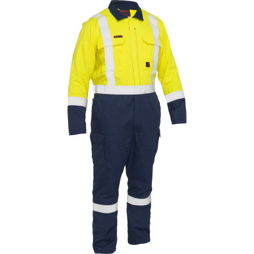 PIP 385MFRHC-YN/S AR/FR Ripstop Coverall with Navy Bottom - Industrial Wash Durable