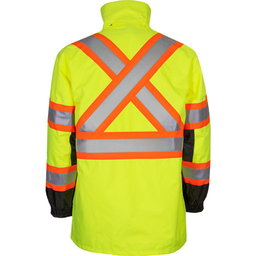 PIP 431CX-LB ANSI Type R Class 3 Two-Tone Waterproof and Breathable 3-Seasons Parka with X-Back and Black Bottom Hi-Vis Yellow/Black