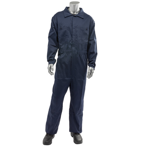 PIP 9100-2000E-NV/S AR/FR Dual Certified Economy Coverall with Zipper Closure - 9 Cal/cm2