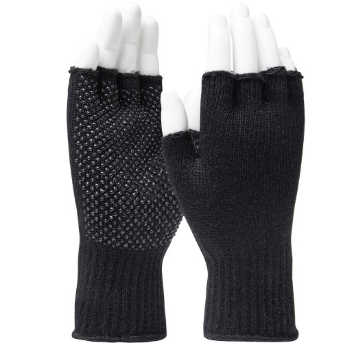 PIP FF-FIN-TT-PN-BK-S Gripper Dot Fin Acrylic Fingerless Glove with Gripper Dot Palm