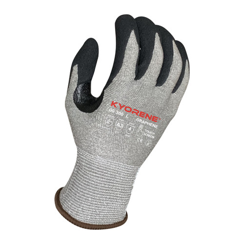 Armor Guys 00-300 13g Gray Kyorene Liner With Black HCT Micro Foam Nitrile Palm Coating And Reinforced Thumb Crotch, ANSI A3