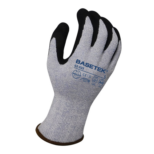 Armor Guys 02-025 13g Blue HDPE Liner With Black Micro Foam Nitrile Palm Coating, ANSI A6