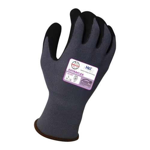 Armor Guys 04-007 15g ExtraFlex Gray Nylon Liner With Black HCT Micro Foam Nitrile Palm Coating With Dots