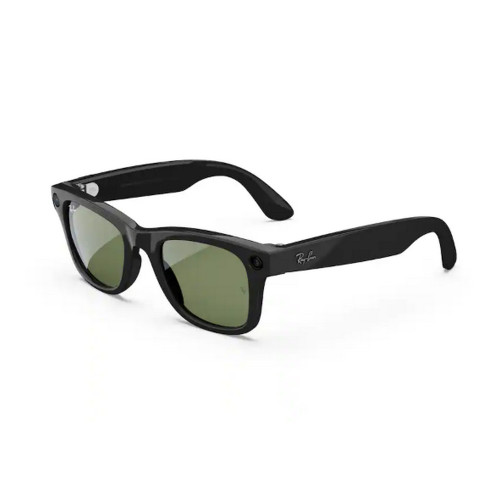 Ray-Ban Meta - Wayfarer — Green Lenses 6560291— Capture photos & video — Listen to music — Ask Meta AI for answers - Shiny Black