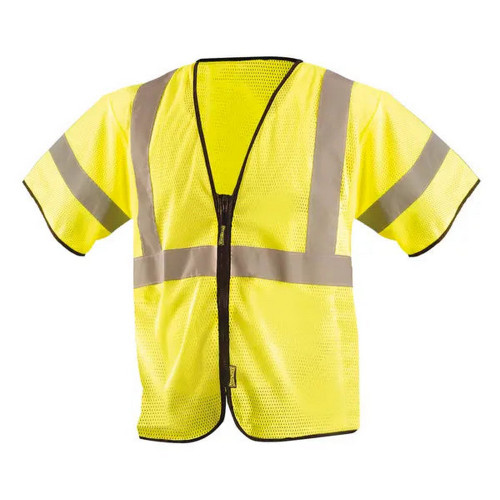 Occunomix ECO-GCZ3-Y Mesh Standard Vest W/Zipper Hi-Vis Yellow