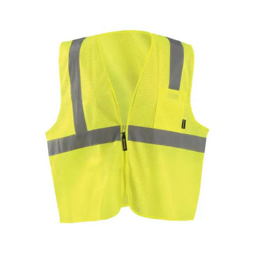 Occunomix ECO-IMZ-Y Mesh Standard Vest W/Zipper Hi-Vis Yellow