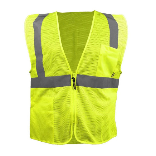 Occunomix ECO-RYIMZ-Y Sustainable Mesh Vest W/Zipper Hi-Vis Yellow