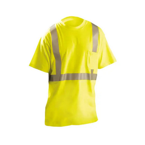 Occunomix FR-TM2112-Y Flame Resistant Dual Certified Short Sleeve T-Shirt w/Pocket Hi-Vis Yellow