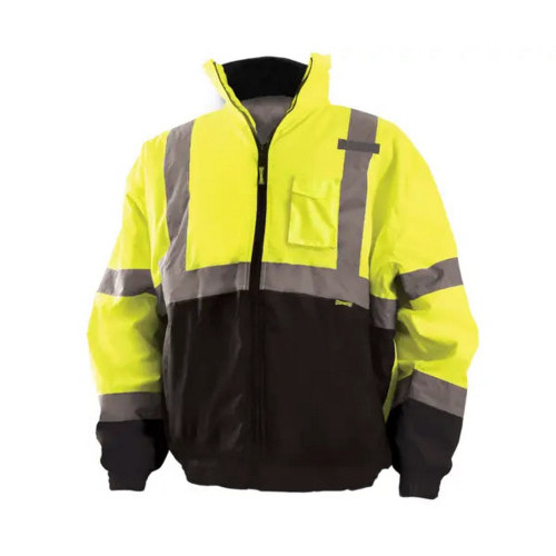 Occunomix LUX-250-JB-BY Black Bottom Quilted Bomber Jacket Hi-Vis Yellow
