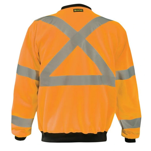 Occunomix LUX-CSWTX-O 9 oz Crew Neck X-Back Sweatshirt Hi-Vis Orange