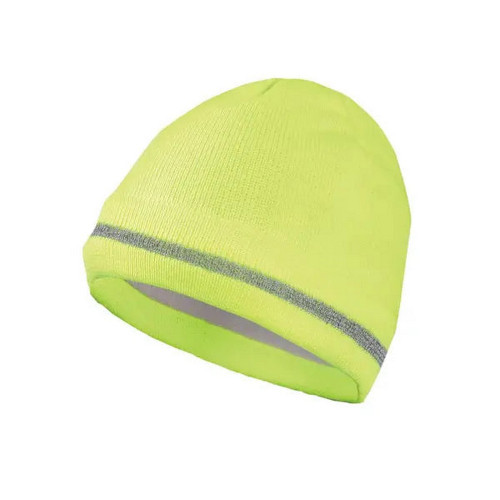 Occunomix LUX-KCR-Y-P Beanie With Polyester Lining, Hi-Vis Yellow