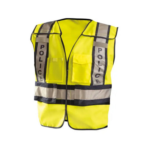 Occunomix LUX-PSP-Y Classic Solid Breakaway Public Safety Vest - Police Hi-Vis Yellow