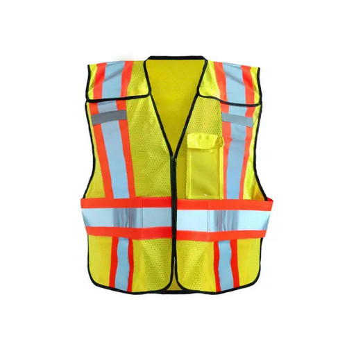 Occunomix LUX-SC2TB-Y Mesh Two-Tone Expandable 5-Pt. Breakaway Vest Hi-Vis Yellow