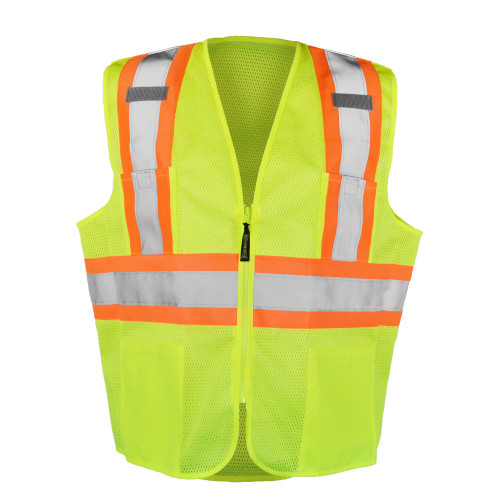 Occunomix LUX-SSM2TZ-Y Mesh 2-Tone Vest Hi-Vis Yellow